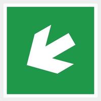 flecha de salida de emergencia. fondo verde ilustración cuadrada vector