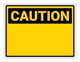Caution sign. Blank sign isolated on orange background.  Vector illustration. ANSI and OSHA standard.
