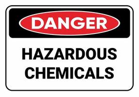 peligro signo de símbolo de productos químicos peligrosos. ilustración vectorial de señal de seguridad. osha y señal estándar ansi. vector
