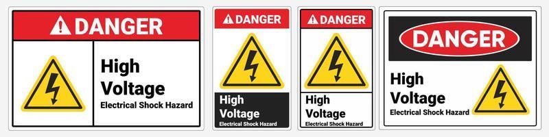 señal de seguridad peligro de descarga eléctrica de alto voltaje. señal de peligro. norma osha y ansi. vector