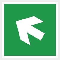 Emergency exit arrow. green background. Square illustration vector