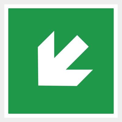 Green emergency exit sign square on white. Vector Illustration left exit