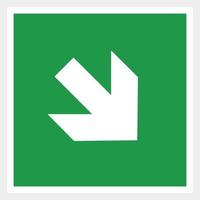 Emergency exit arrow. green background. Square illustration vector