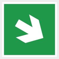 Emergency exit arrow. green background. Square illustration vector