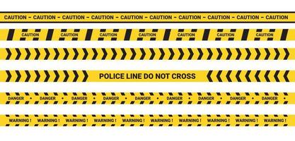 Black and yellow stripes. Barricade tape. Police danger caution vector yellow barrier. Not cross the security line