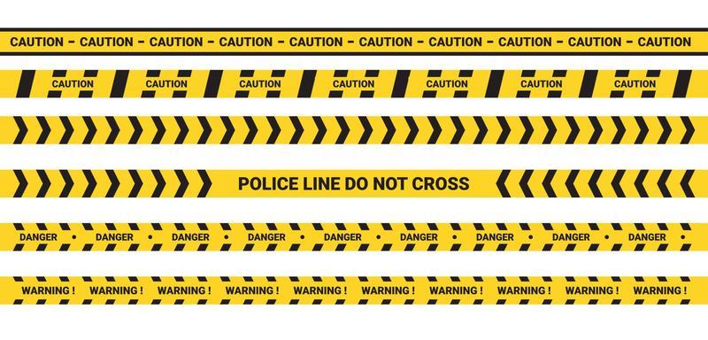 Black and yellow stripes. Barricade tape. Police danger caution vector yellow barrier. Not cross the security line