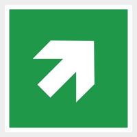 Emergency exit arrow. green background. Square illustration vector