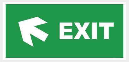 Sign Emergency exit arrow. green background. Illustration vector