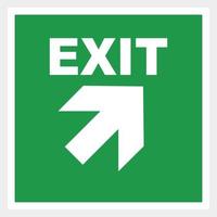 Emergency exit arrow. green background. Square illustration vector