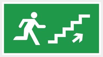 Emergency exit door ladder vector. direction sign. green color. safety illustration vector