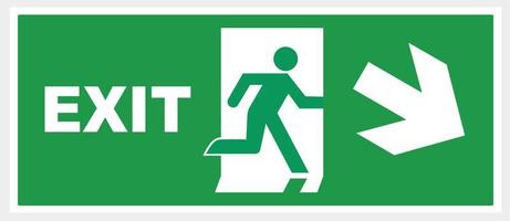 Sign Emergency exit arrow. green background. Illustration vector