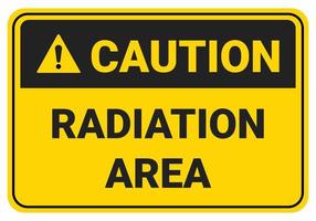 Precaución área de radiación confinada. vector de señal de seguridad. señales de seguridad estándar ansi y osha. eps10