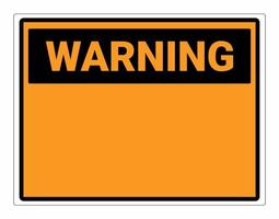 Warning sign. Blank sign isolated on orange background.  Vector illustration. ANSI and OSHA standard.