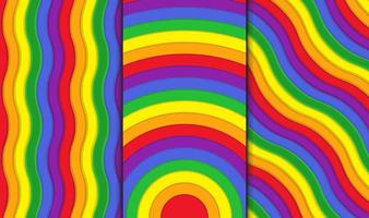 Vector set pattern rainbow backgrounds