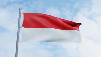 realistisches 3d-rendering looping indonesien flag animation video hintergrund