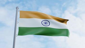 Realistic 3D rendering  looping India flag animation video background