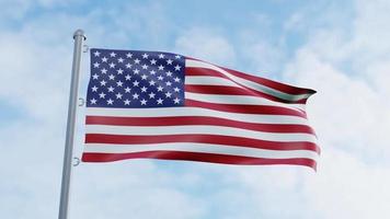 realistische 3D-rendering looping Verenigde staat vlag animatie video achtergrond