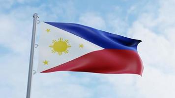 fondo de video de animación de bandera de filipinas en bucle de representación 3d realista