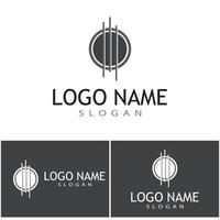 diseño de logotipo de emblema de banda de música de guitarra cruzada vector