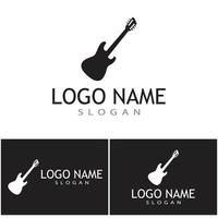 Cross Guitar Music Band Emblem logo design vector