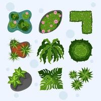 plantas simples para la arquitectura de elementos vector