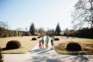 Mother with four kids at Lednice park, Czech Republic. photo