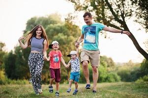 Happy young family photo