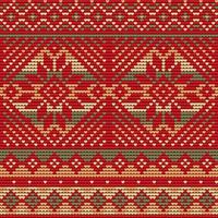 Seamless Pattern of Christmas Ugly Sweater, red background vector