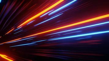 rastro de luz de túnel de velocidade hiperespaço futurista raia fundo renderização 3d video