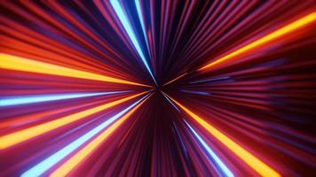 Futuristic hyperspace speed Tunnel light trail Streaks background 3D rendering video