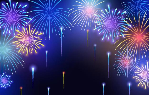 Colorful FIirework Background