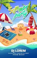 Summer Beach Party Poster vector