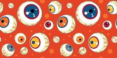 Halloween seamless pattern of monsters eyes. Trendy Pop Art style vector