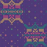 Seamless Pattern of Christmas Ugly Sweater, violet background vector