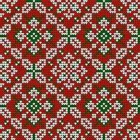 patrón de tejido de la abuela en colores rojo, verde y blanco para suéter feo de navidad vector