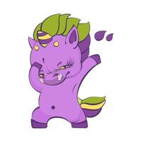 Cute little rock purple devil unicorn vector