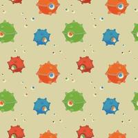 Halloween seamless pattern of monsters eyeballs. Trendy Pop Art style vector