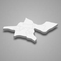 3d isometric map of Tehran is a province of Iran vector