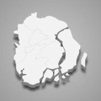 3d isometric map of Barisal is a division of Bangladesh vector