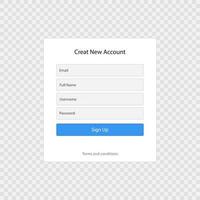 Registration form page template vector