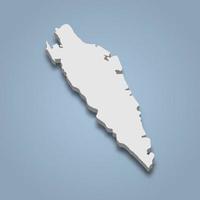 3d isometric map of Ticao is an island in Philippines vector