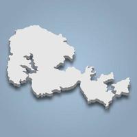 3d isometric map of Orkney Mainland is an island in Scotland vector