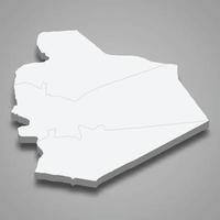 Mapa isométrico 3d de as-suwayda es una provincia de siria vector