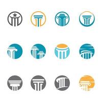 Ancient Pillar Columns Greek Rome Athens Historical Building logo design vector