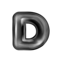 símbolo del alfabeto inflado de látex negro, letra aislada d vector