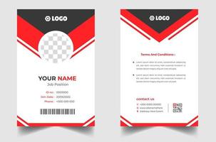 Premium Vector  Id card or business card template in waving red background  for employee identity design