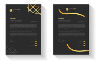 golden color luxury letterhead. corporate modern business luxury letterhead design template with gold color. letterhead, letter head, Business letterhead design. black letter head, golden letter head vector