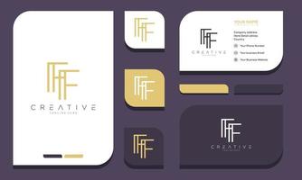 letra inicial ff diseño de logotipo y tarjeta de visita vector