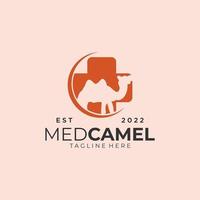 camel Fox Head with the medical cross symbol vector