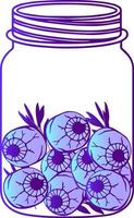 ritual witchcraft jar with eyes for spells halloween vector illustration